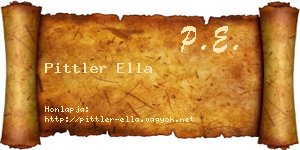 Pittler Ella névjegykártya